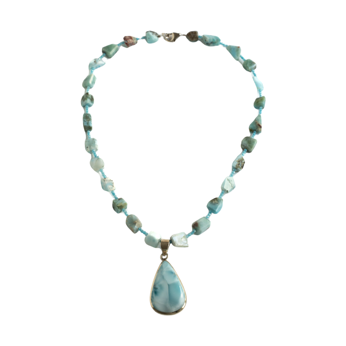 Larimar Edelsteinkette mit Anhänger