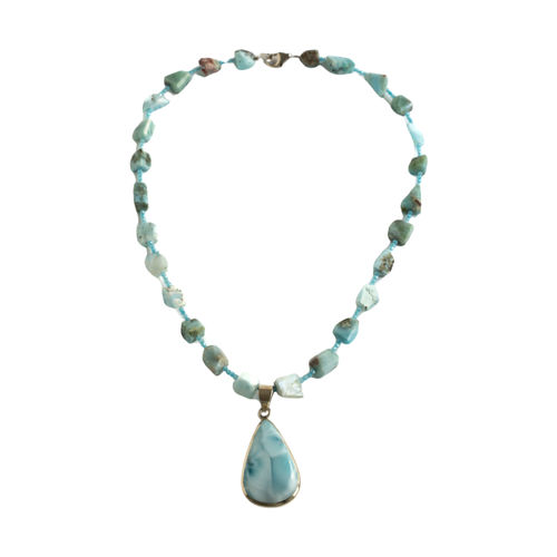 Larimar Edelsteinkette mit Anhänger