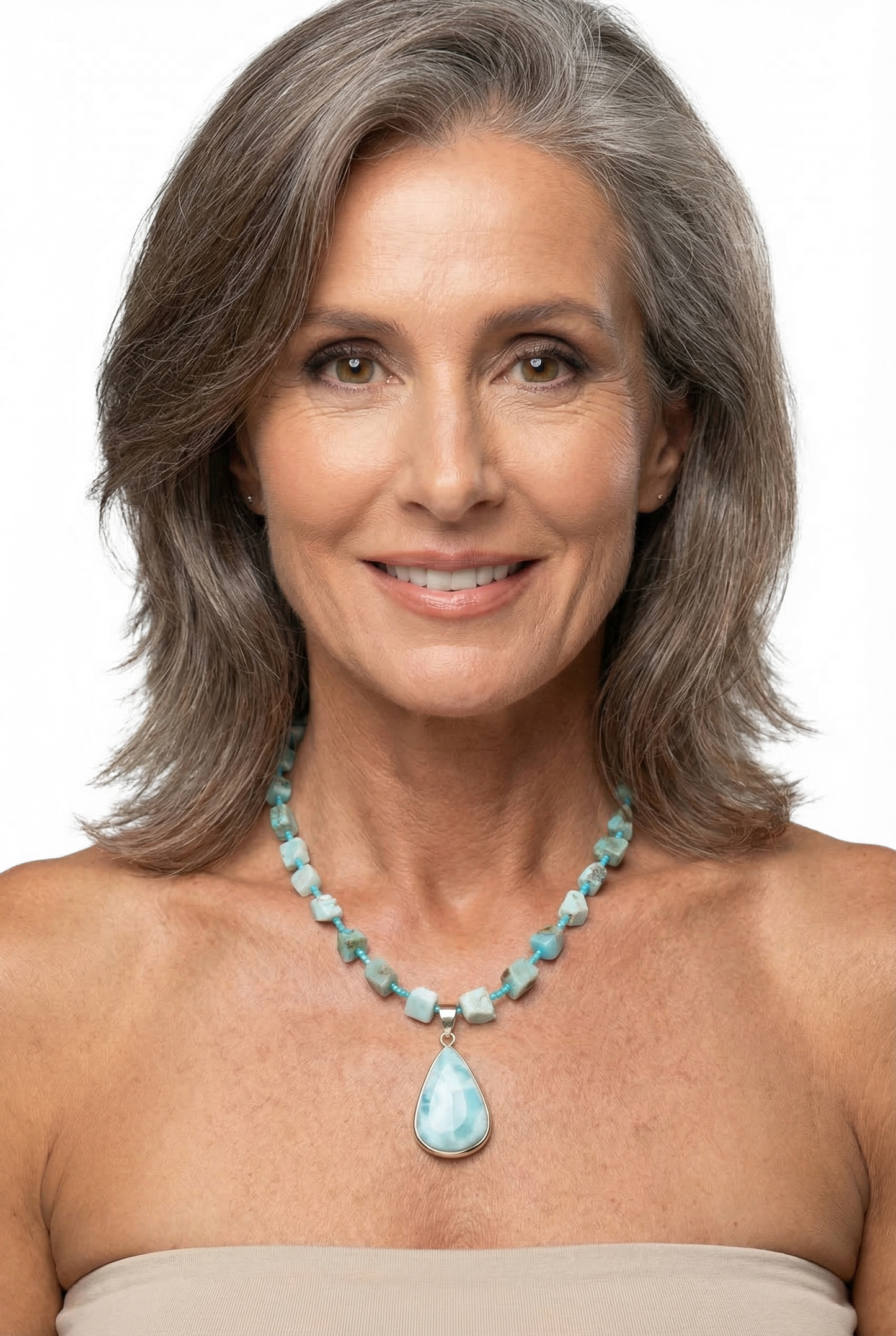 Larimar Edelsteinkette mit Anhänger