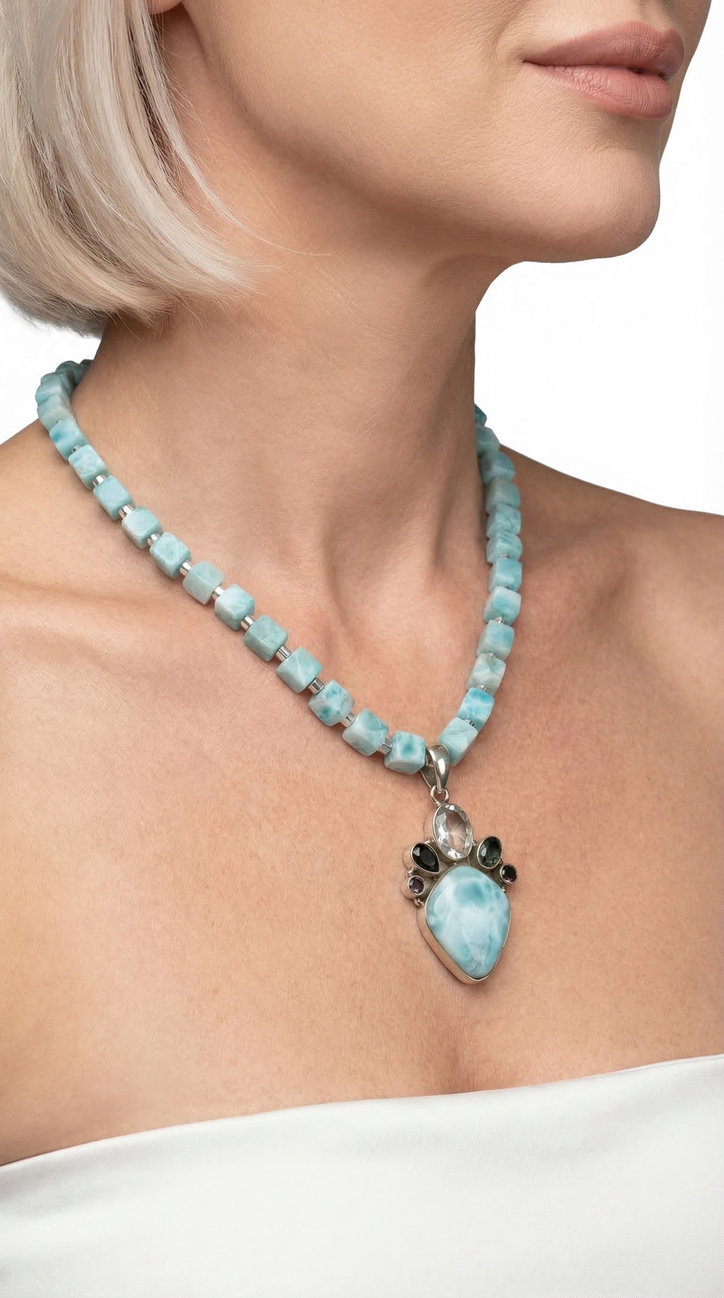 Larimar Statement Kette