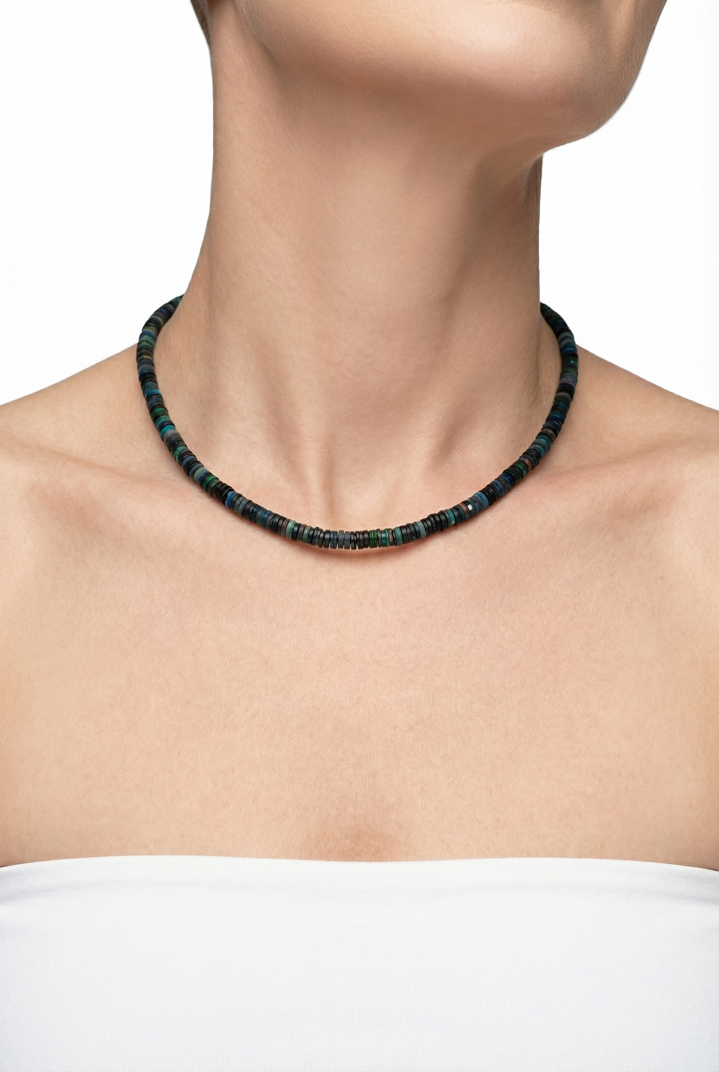 Schwarzer Opal Edelsteinkette