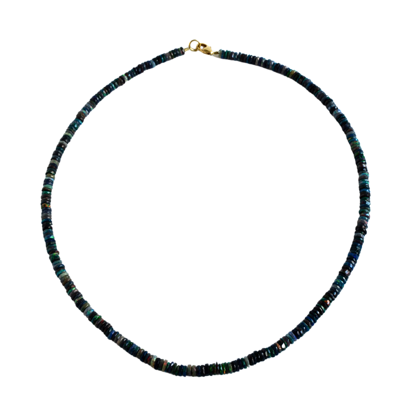 Schwarzer Opal Edelsteinkette