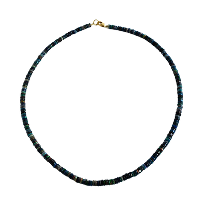 Schwarzer Opal Edelsteinkette