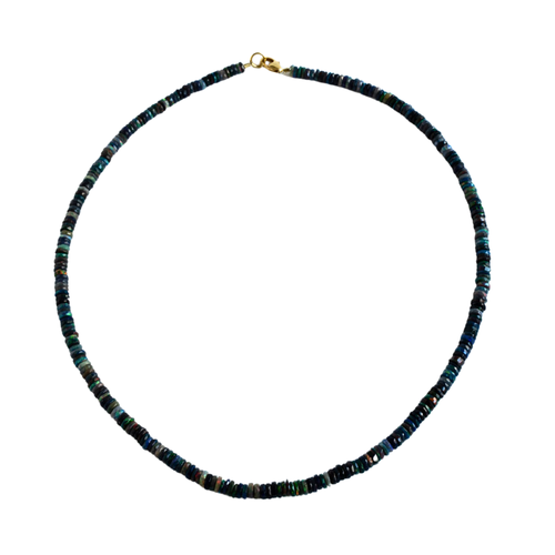 Schwarzer Opal Edelsteinkette
